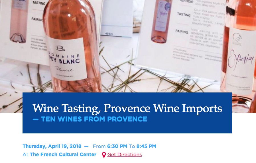 Great Pey Blanc presentation with Provence Wine Imports @ French Cultural Center, Boston, MA.
