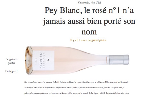 Press review « Pey Blanc, Rosé N ° 1 has never been so good! »